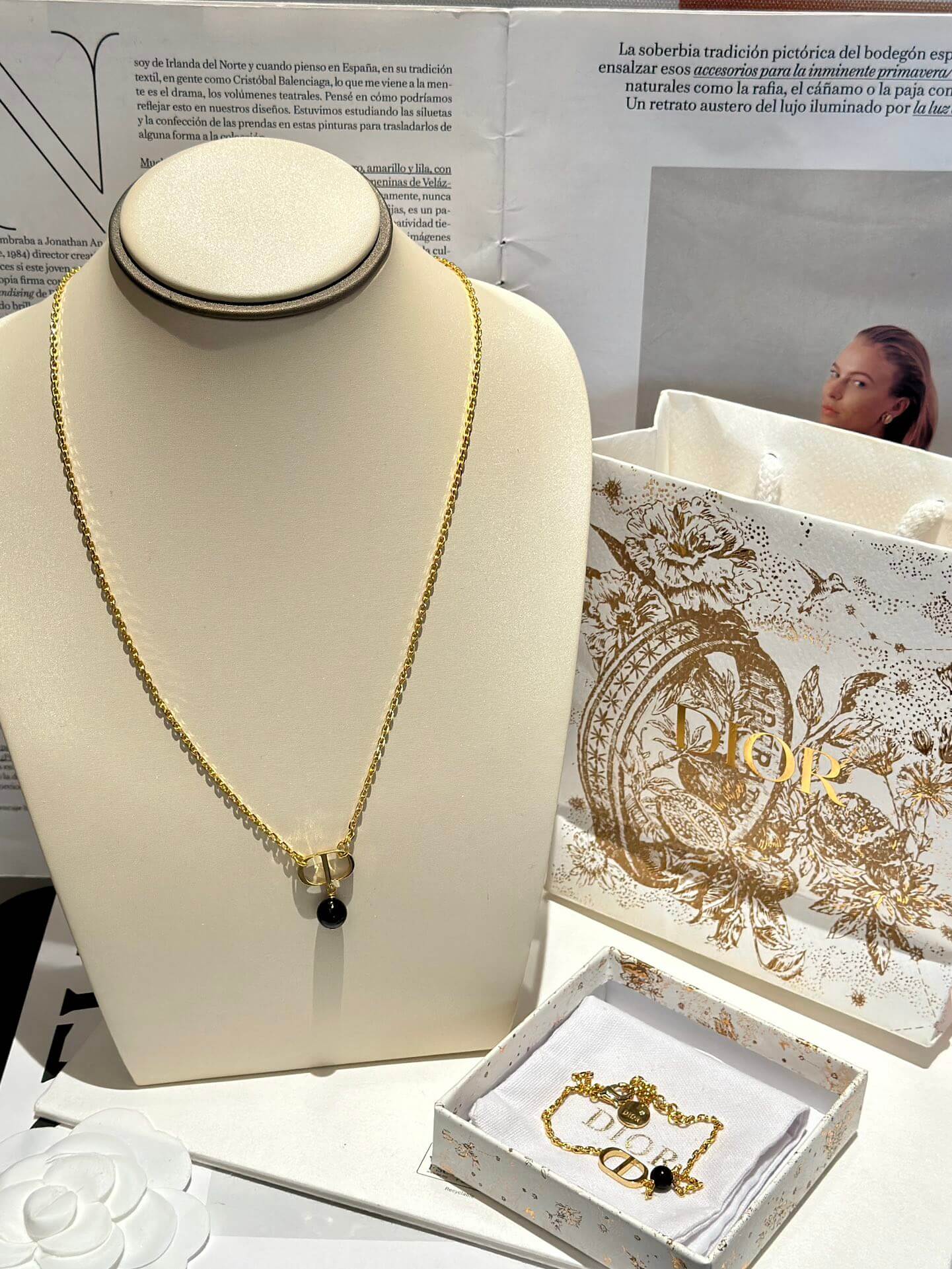 hanging pearl fashion versatile cd black pearl necklace and single chain bracelet xlc30