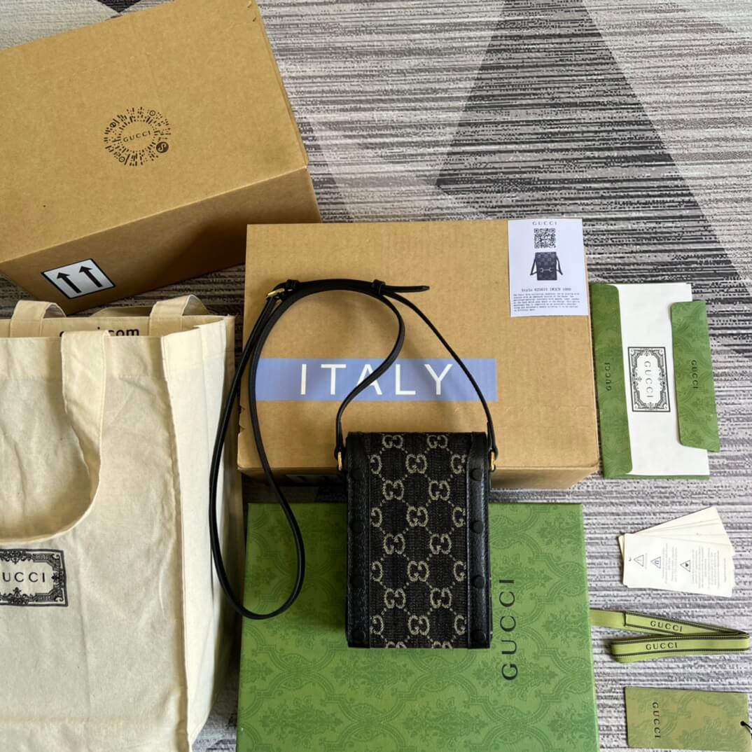 gc horsebit 1955 mini bag shoulder crossbody bag 625615 denim leather black