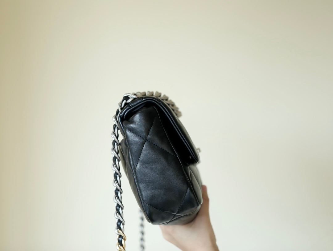 original imported genuice cow leather full steel silver hardware black