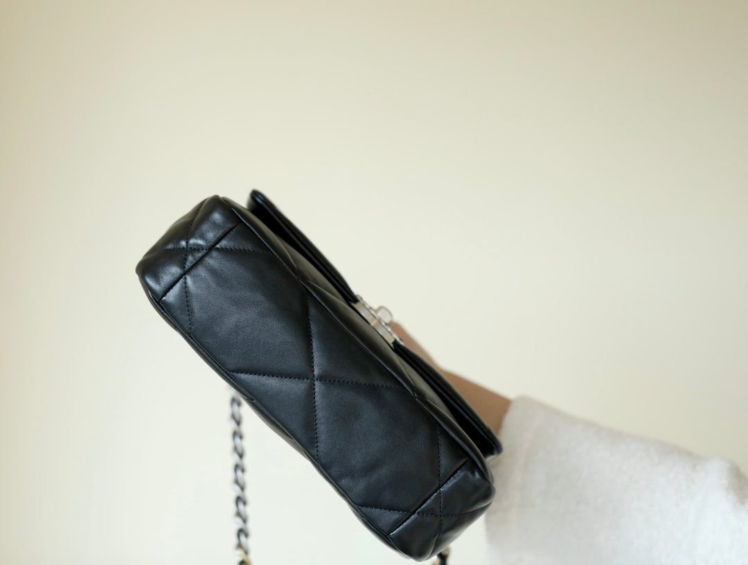 original imported genuice cow leather full steel silver hardware black