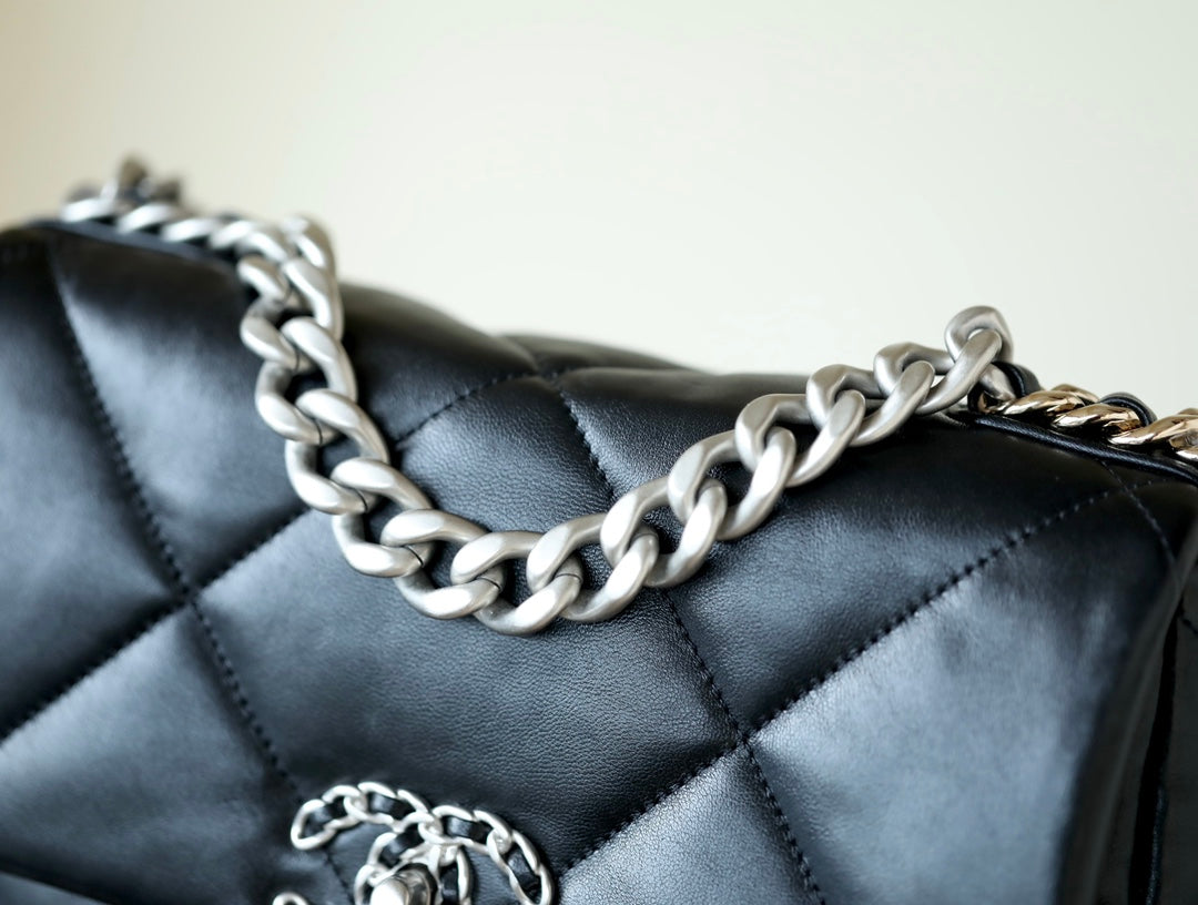 original imported genuice cow leather full steel silver hardware black