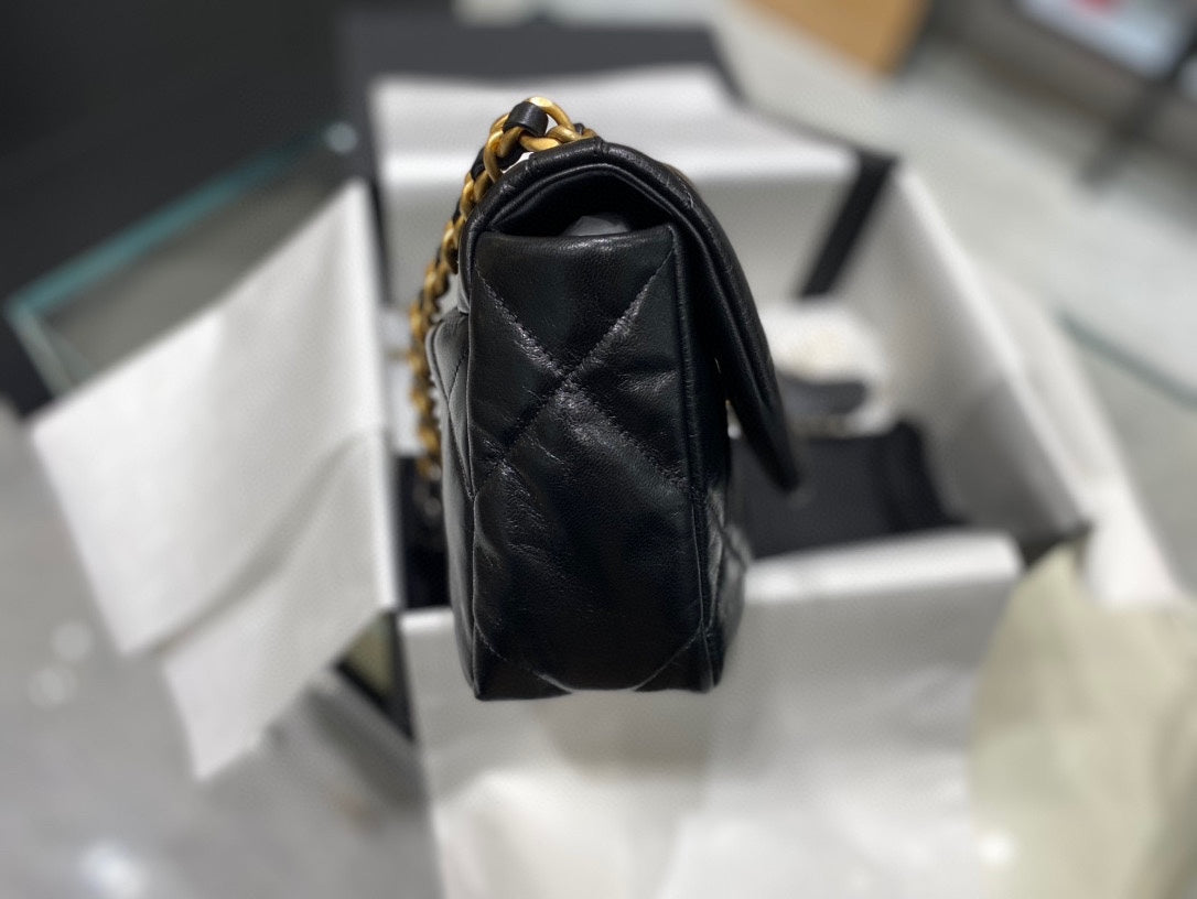 original imported cow leather full steel silver hardware black