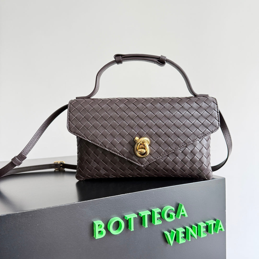 BOTTEGA VENETA 2025 New Product KNOT LOCK Crossbody Bag Dark Brown 817191