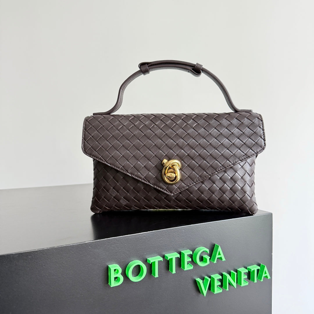 BOTTEGA VENETA 2025 New Product KNOT LOCK Crossbody Bag Dark Brown 817191