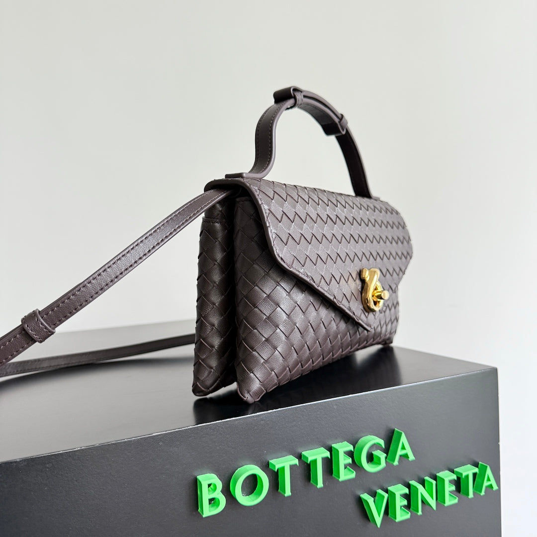 BOTTEGA VENETA 2025 New Product KNOT LOCK Crossbody Bag Dark Brown 817191