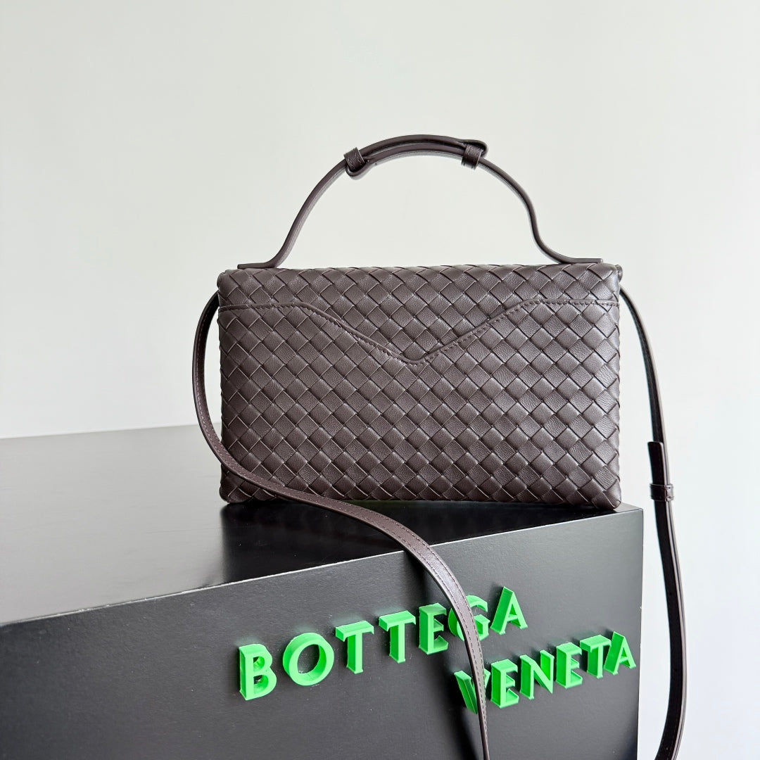BOTTEGA VENETA 2025 New Product KNOT LOCK Crossbody Bag Dark Brown 817191