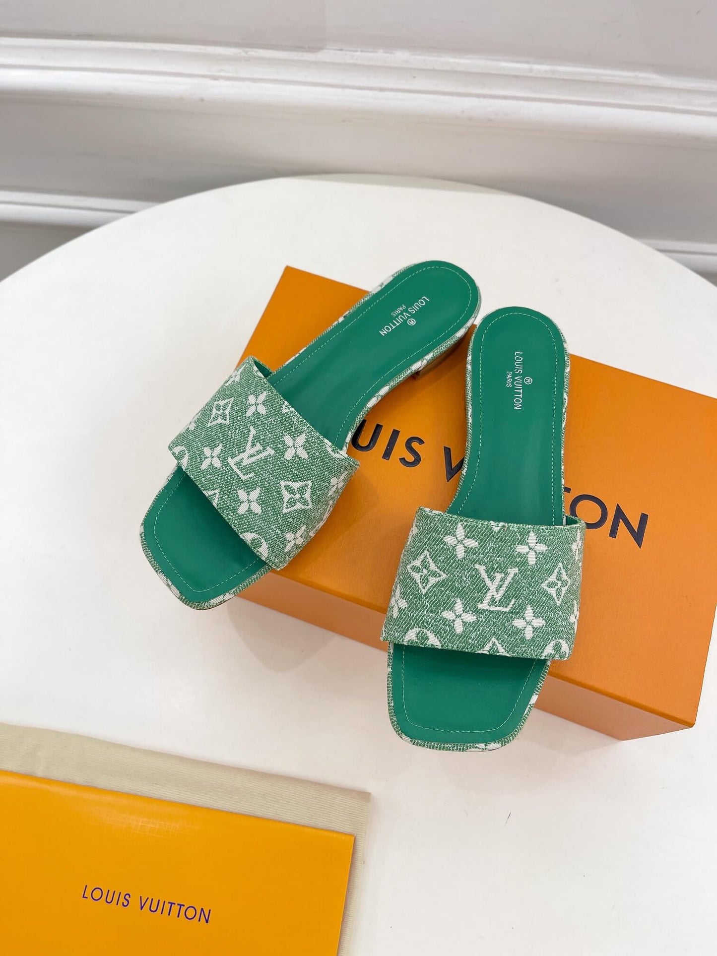 l060101 slipper womens shoes 35 40 code green lambskin