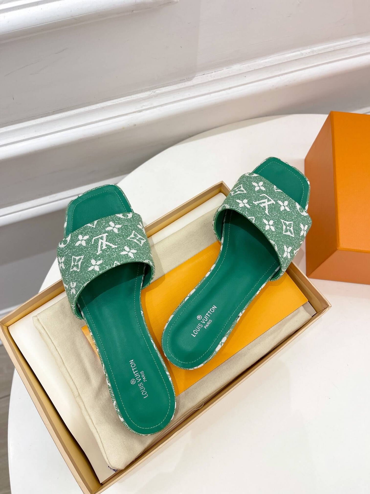 l060101 slipper womens shoes 35 40 code green lambskin