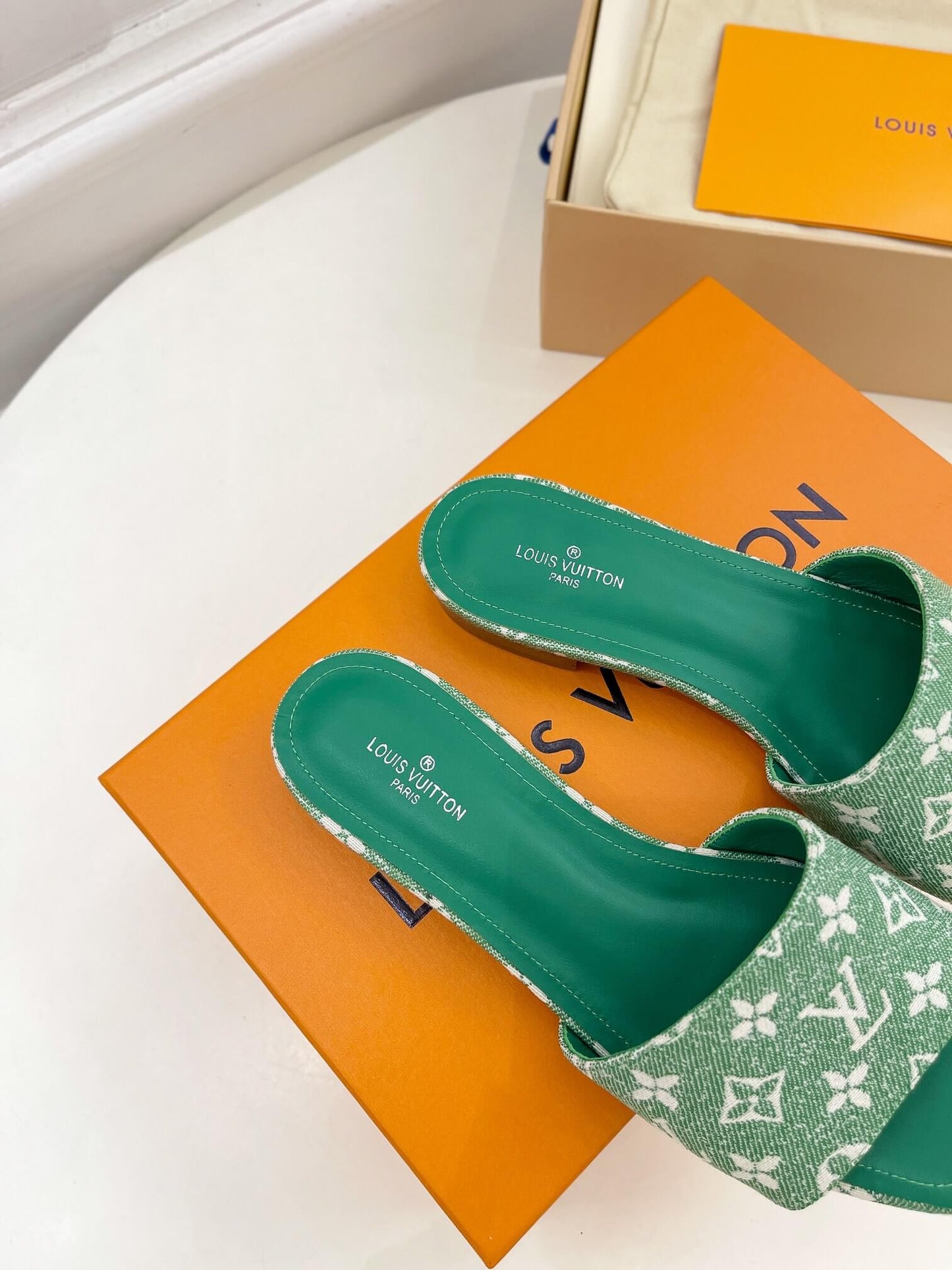 l060101 slipper womens shoes 35 40 code green lambskin
