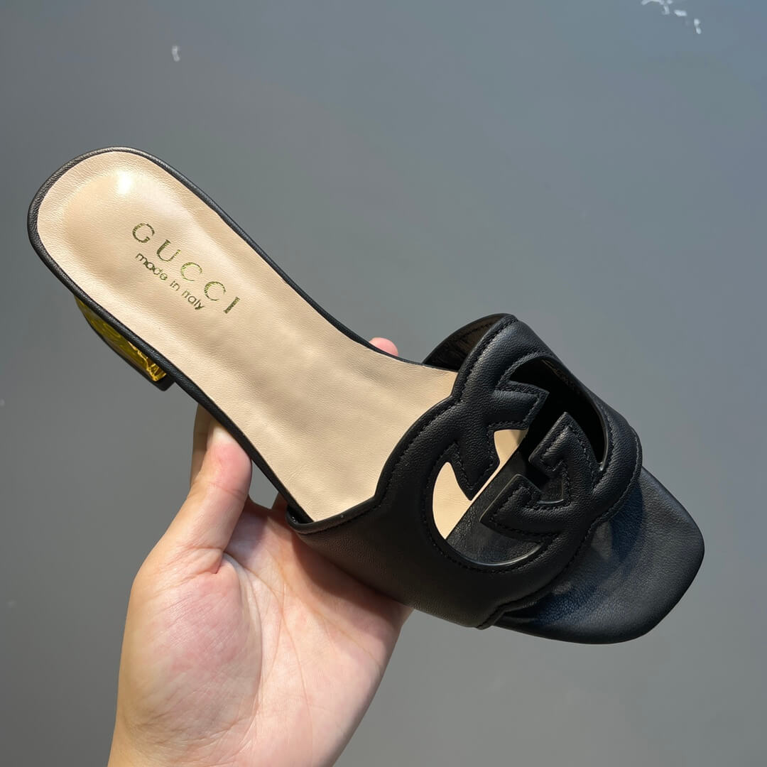 l 070601 slipper womens shoes cowhide black new spring and summer free shipping