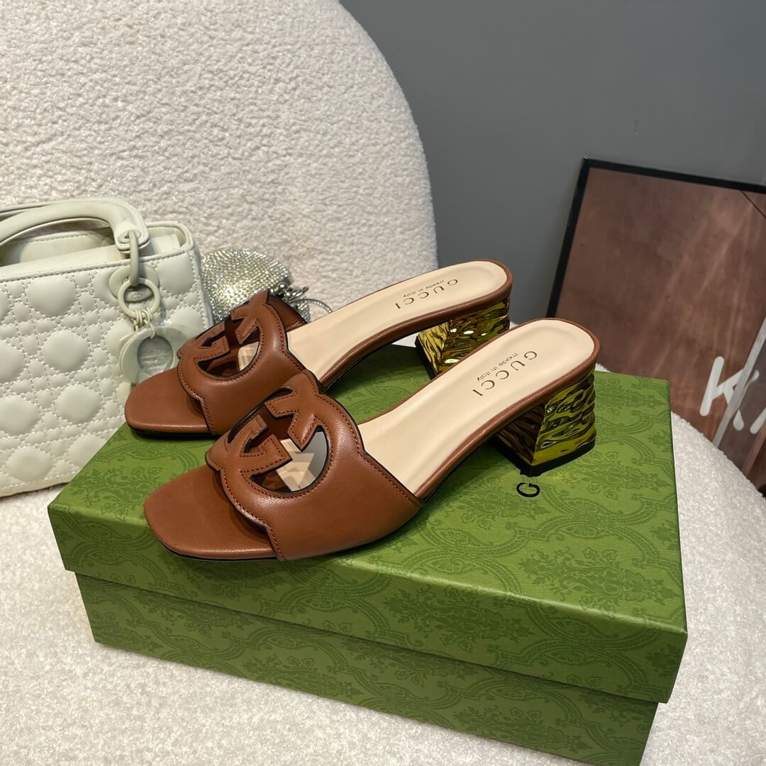 l070601 slipper womens shoes cowhide brown new spring and summer
