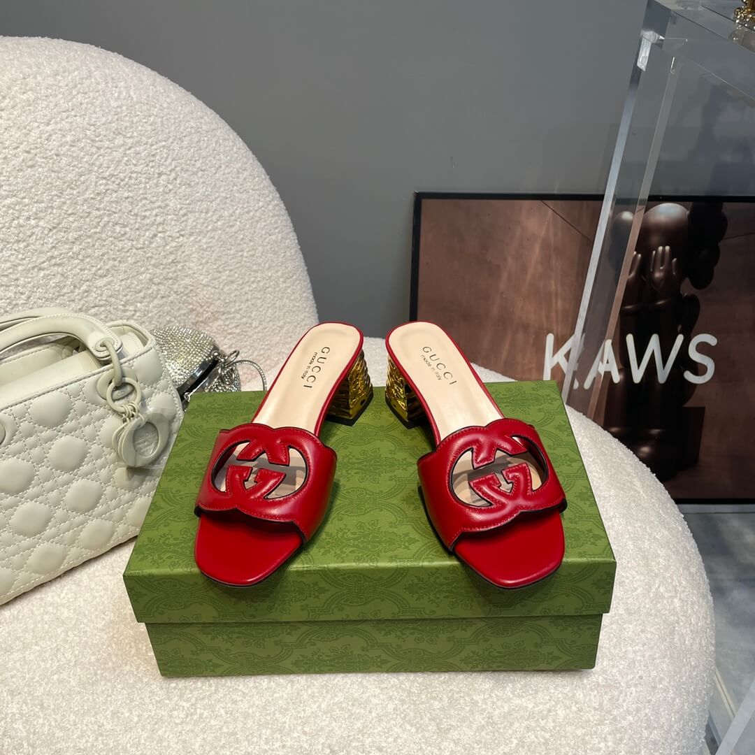 l 070601 slipper womens shoes cowhide red new spring and summer