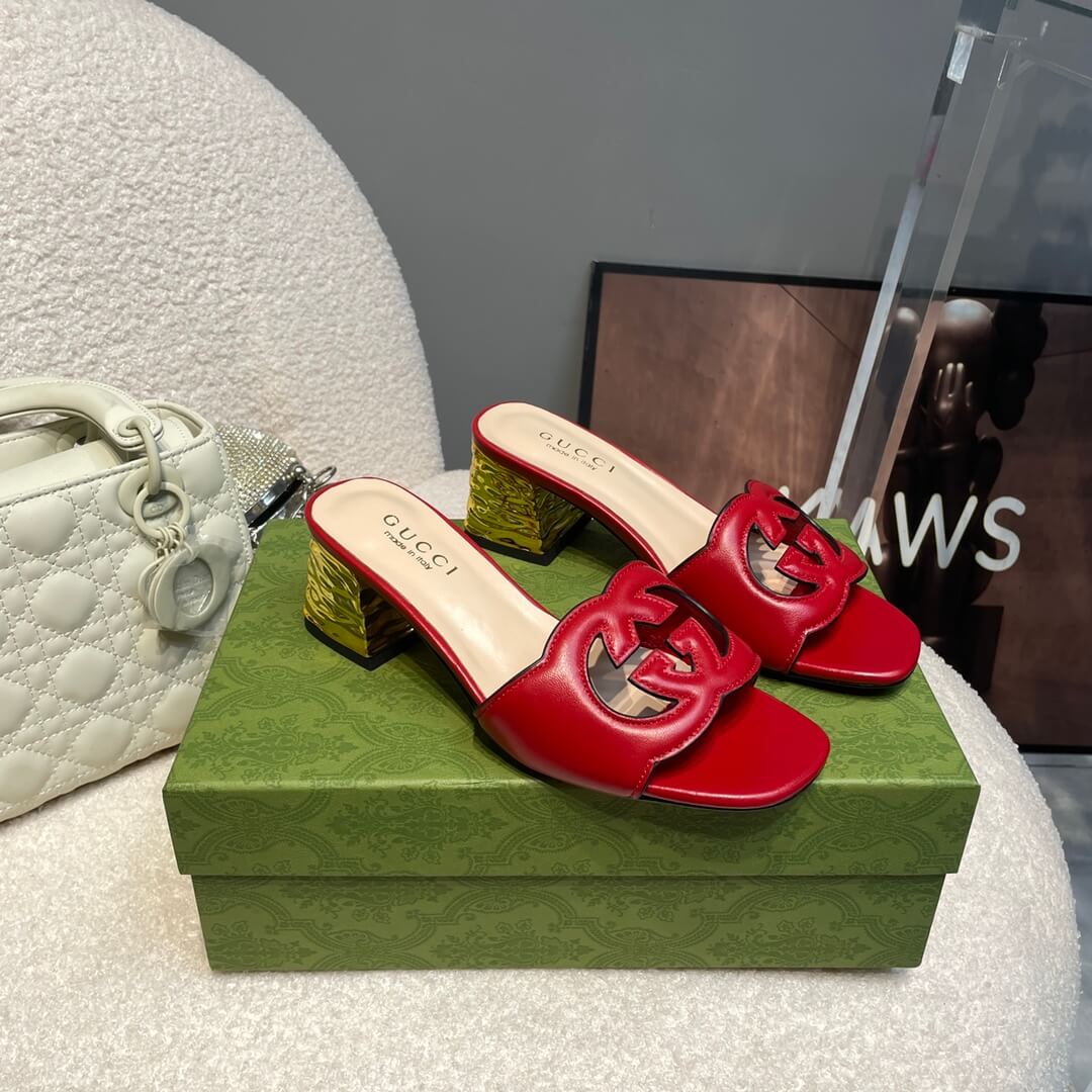 l 070601 slipper womens shoes cowhide red new spring and summer