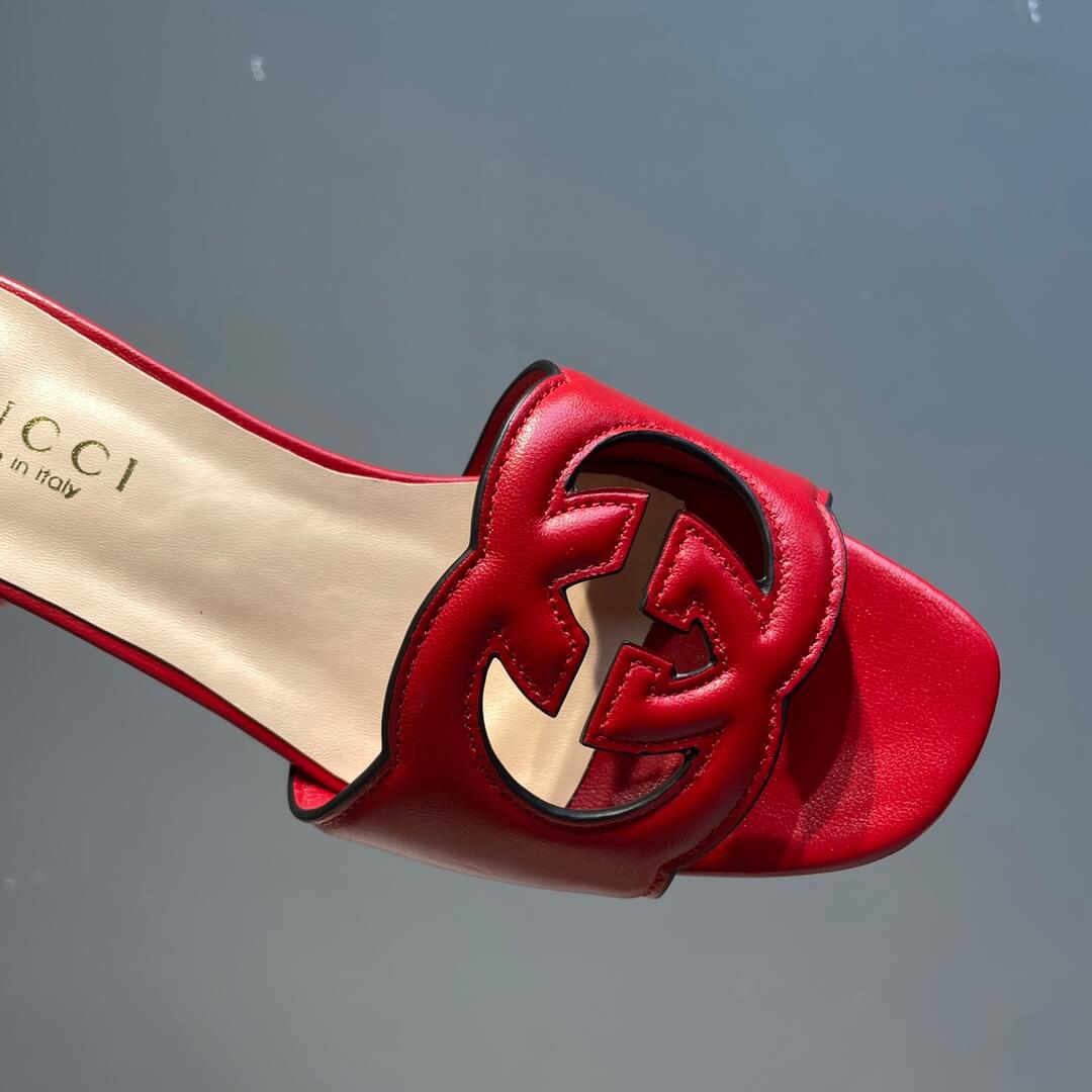 l 070601 slipper womens shoes cowhide red new spring and summer