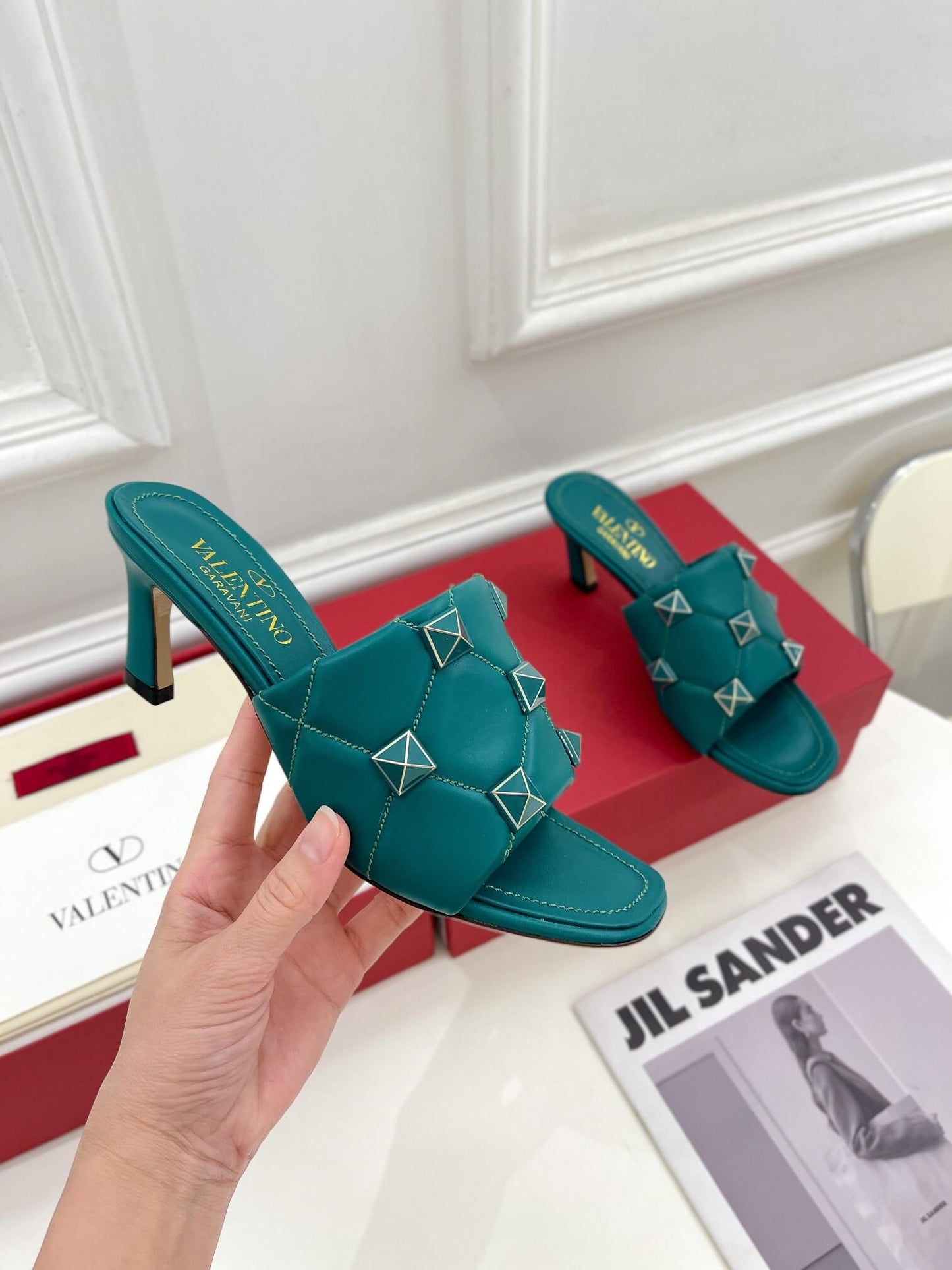 l 071101 high heeled shoe green free shipping cowhide womens shoes