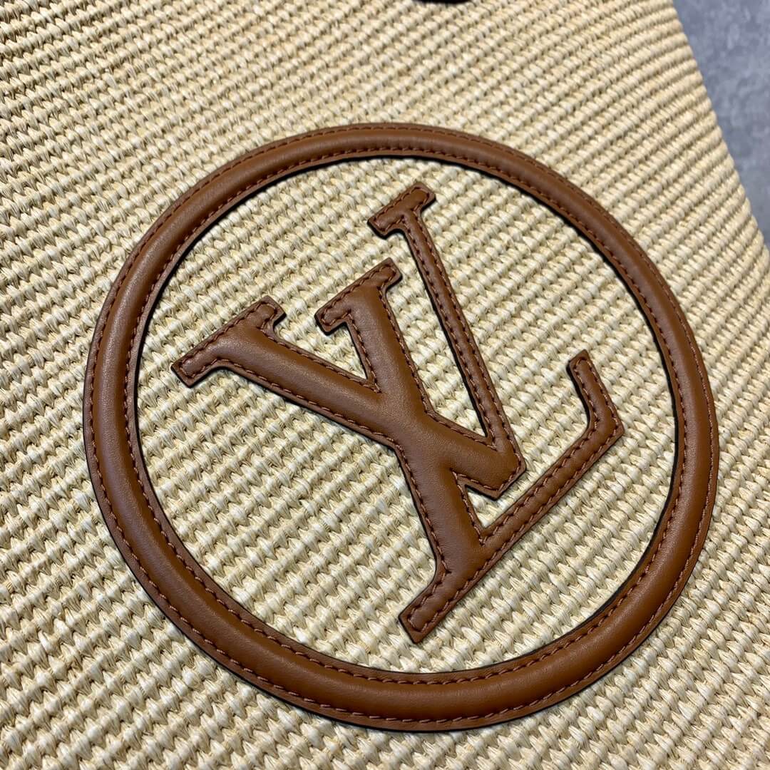 louis vuitton m59963 m59808 brown plain leather logo straw bags 2022 ss free shipping