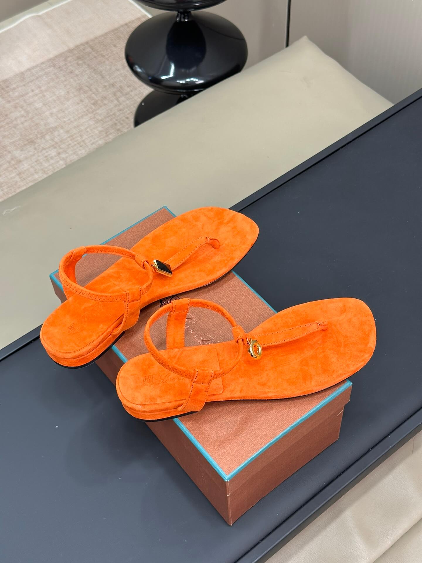 LP 2024 New Spring Summer toe sadals shoes ORANGE 647258865