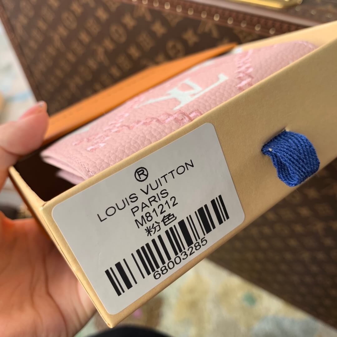 lv m41938 m81212 cl a wallet pink monogram embroidery