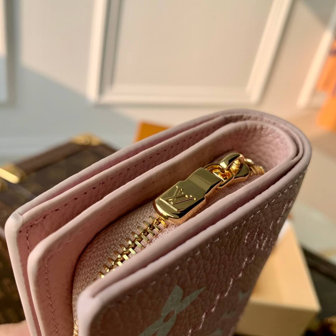 lv m41938 m81212 cl a wallet pink monogram embroidery