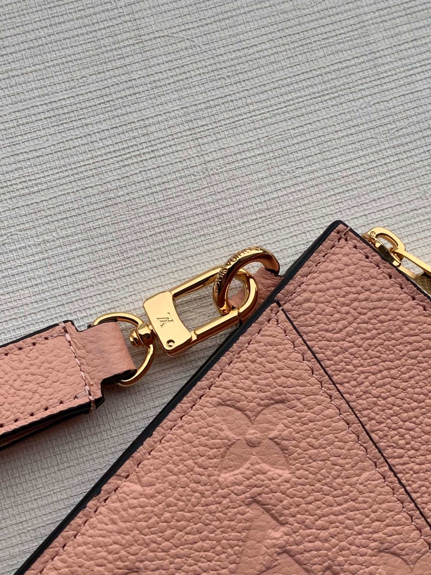 lv louis vuitton m68705 purse pochette m lanie mm monogram empreinte pink leather