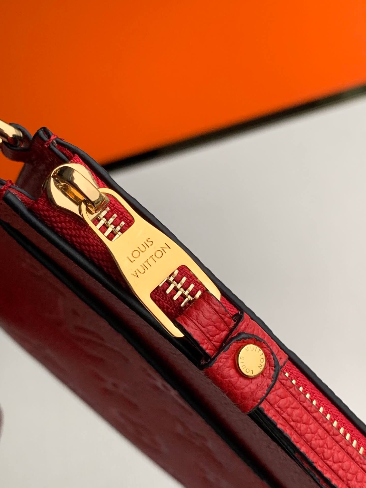 louis vuitton m68705 purse pochette m lanie mm monogram empreinte red leather