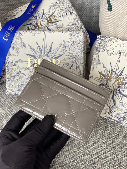 lady card holder lacquer leather dmz240617 grey