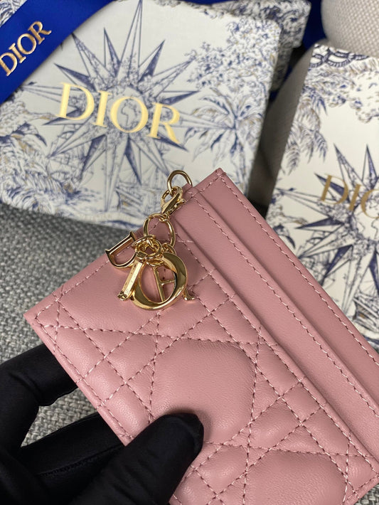 lady card holder lacquer leather dmz240617 pink