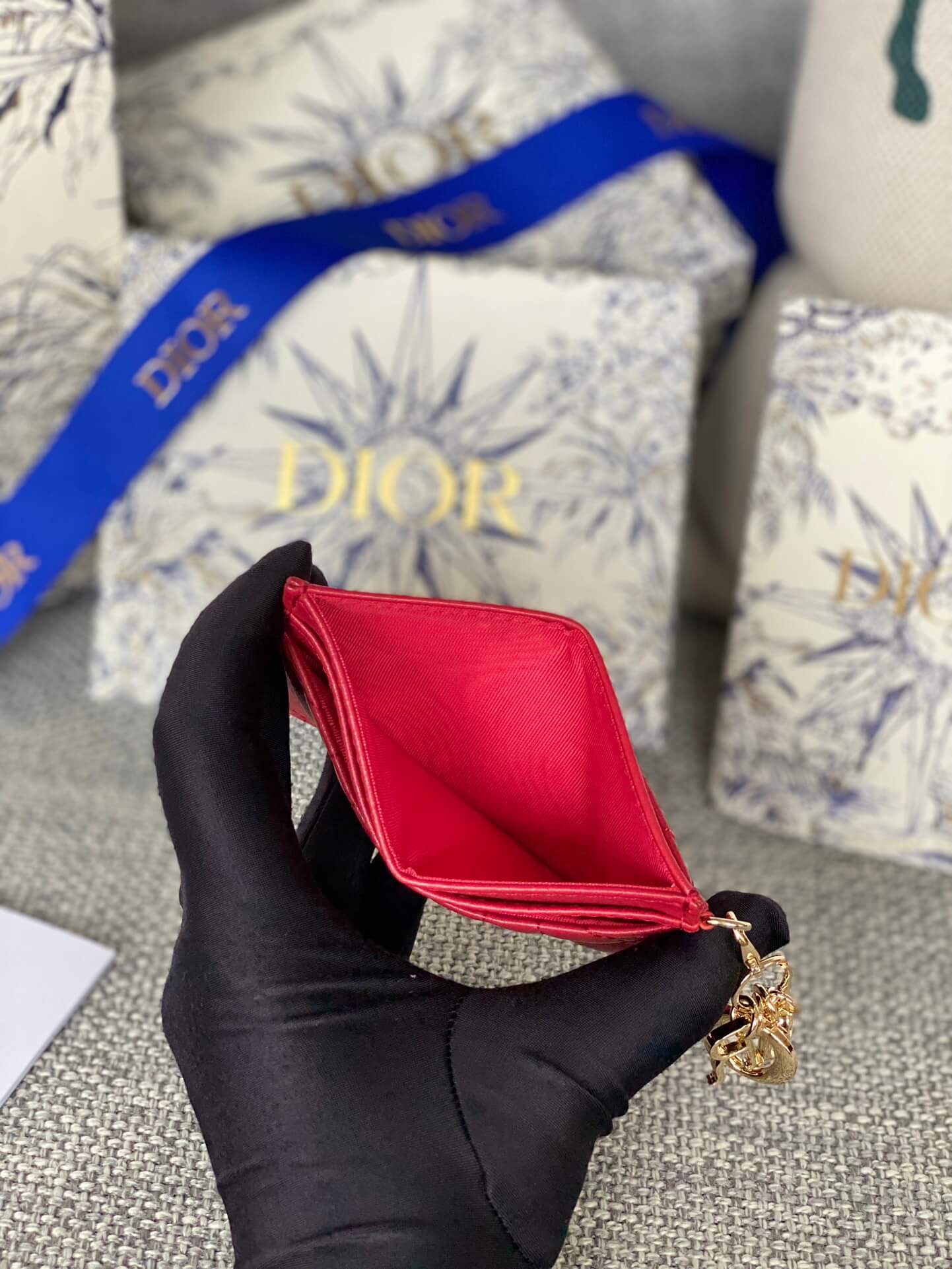 lady card holder lacquer leather dmz240617 red