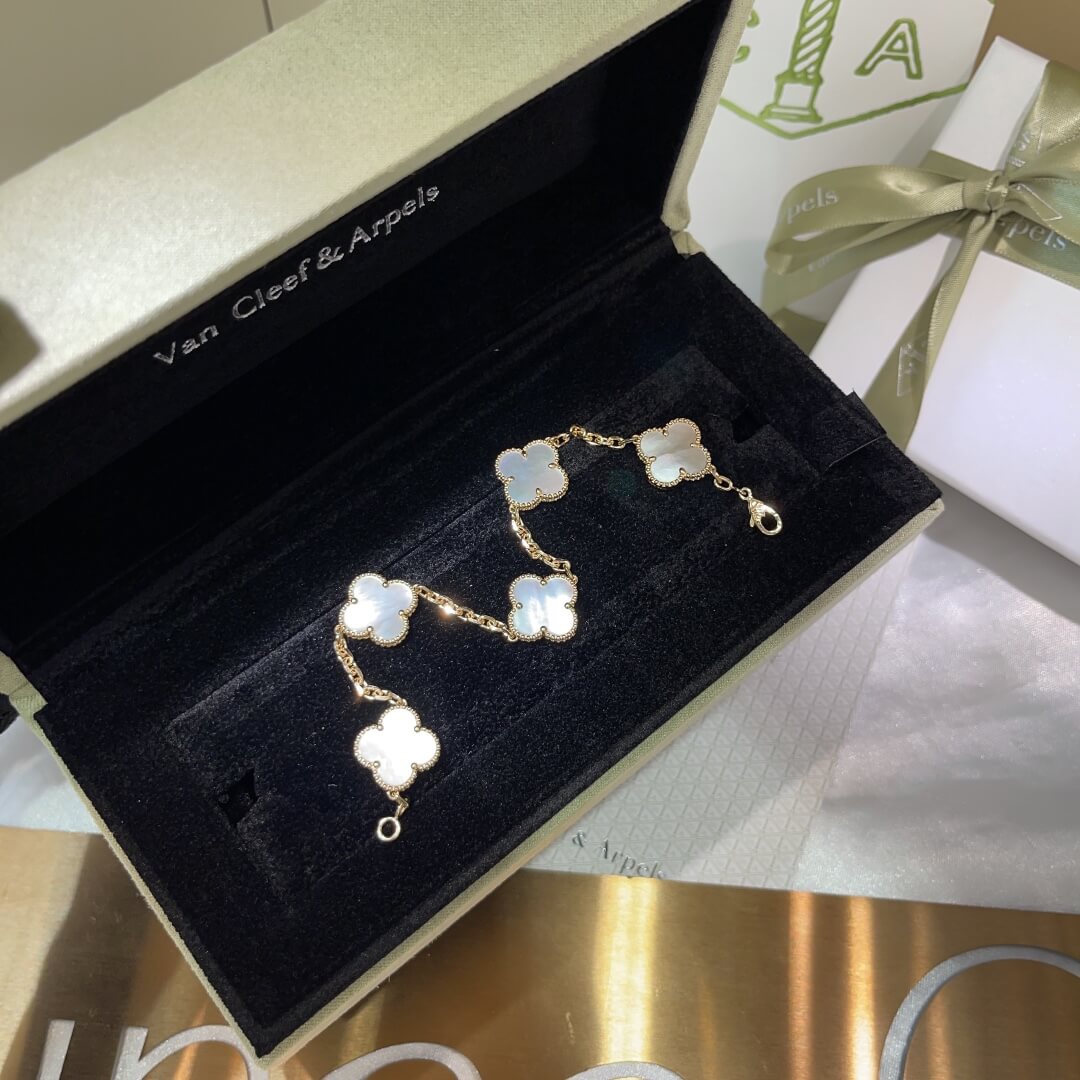 light luxury and advanced sense four leaf grass five flower bracelet rose gold small tide slc10