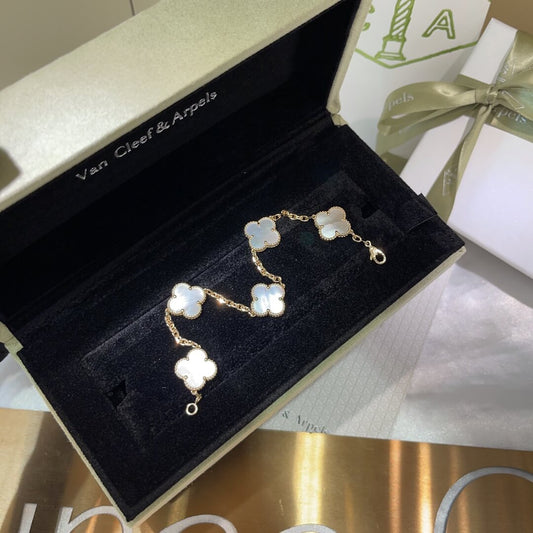 light luxury and advanced sense four leaf grass five flower bracelet rose gold small tide slc10