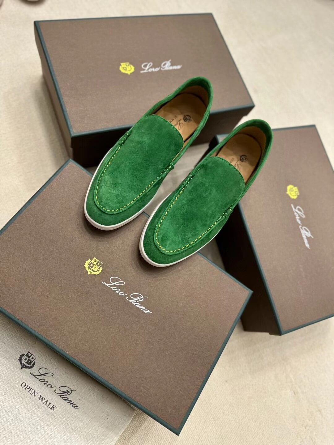 Loro Piana Summer Walk Loafers shoes FAE8124 Green