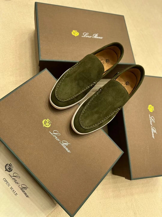 Loro Piana Summer Walk Loafers shoes FAE8124 Dark Green