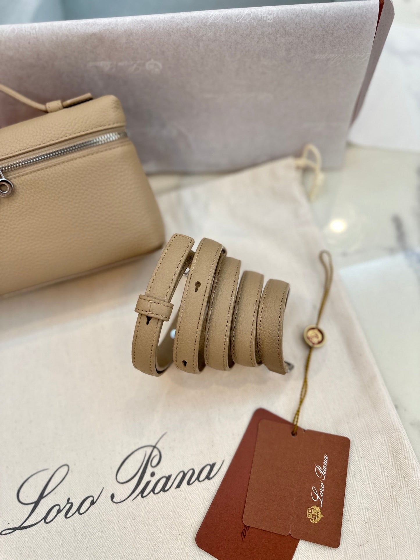 loro piana extra poket l19 apricot silver hardware