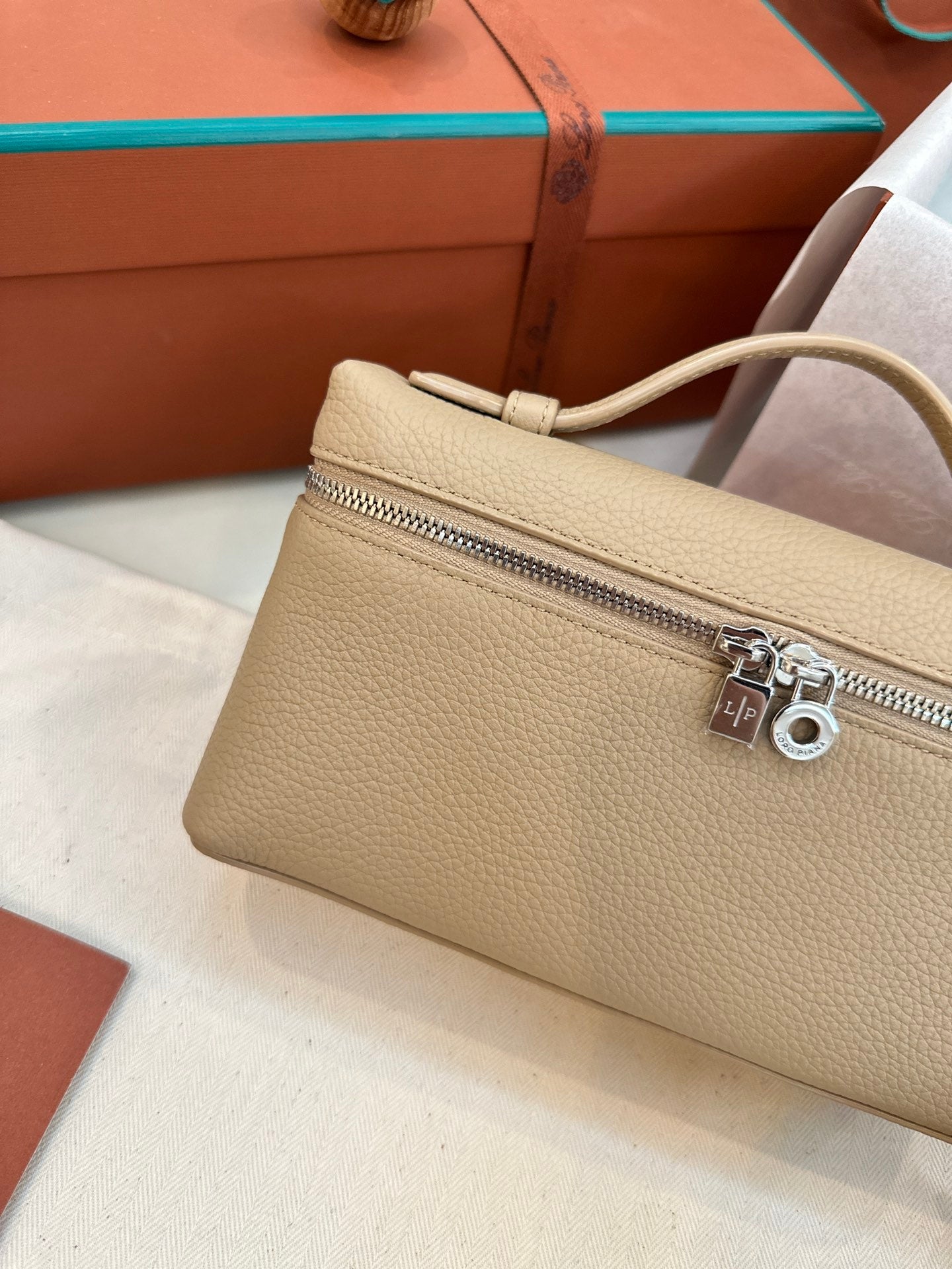 loro piana extra poket l19 apricot silver hardware