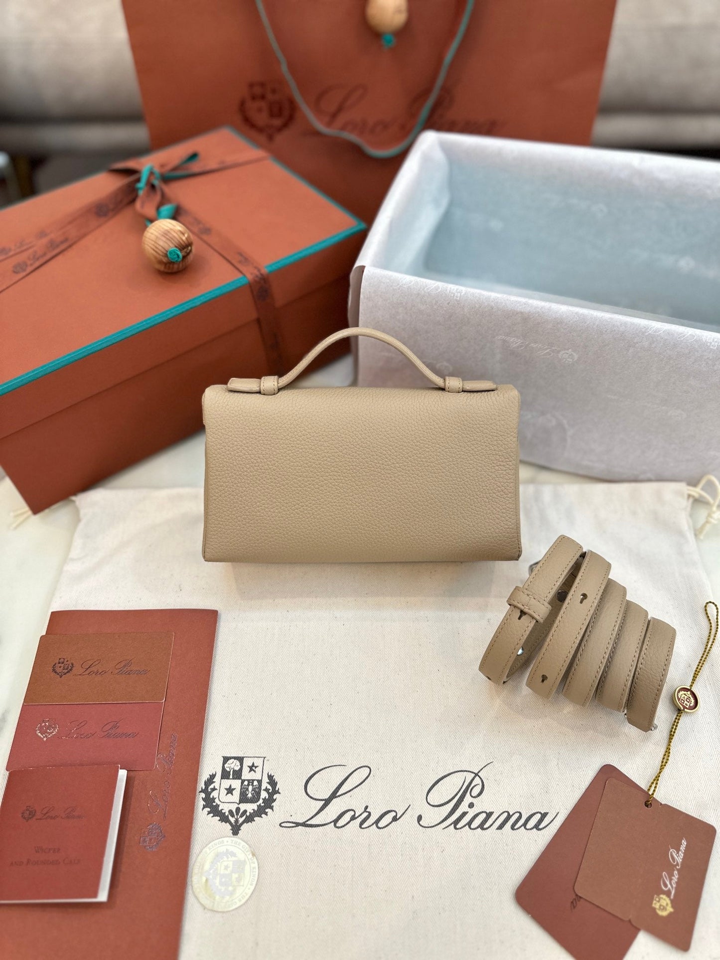 loro piana extra poket l19 apricot silver hardware