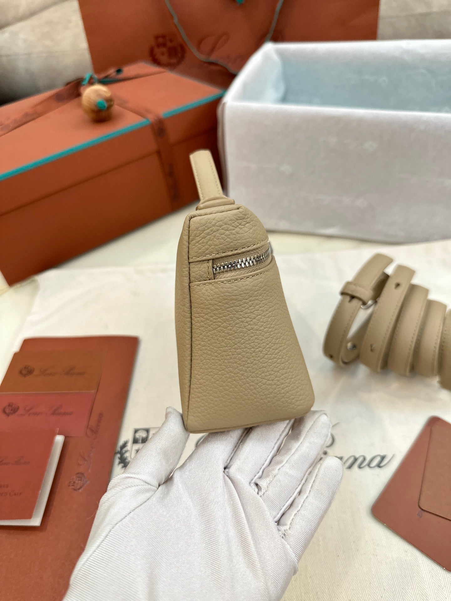 loro piana extra poket l19 apricot silver hardware