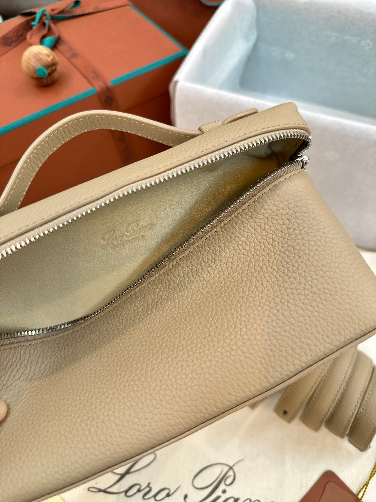 loro piana extra poket l19 apricot silver hardware
