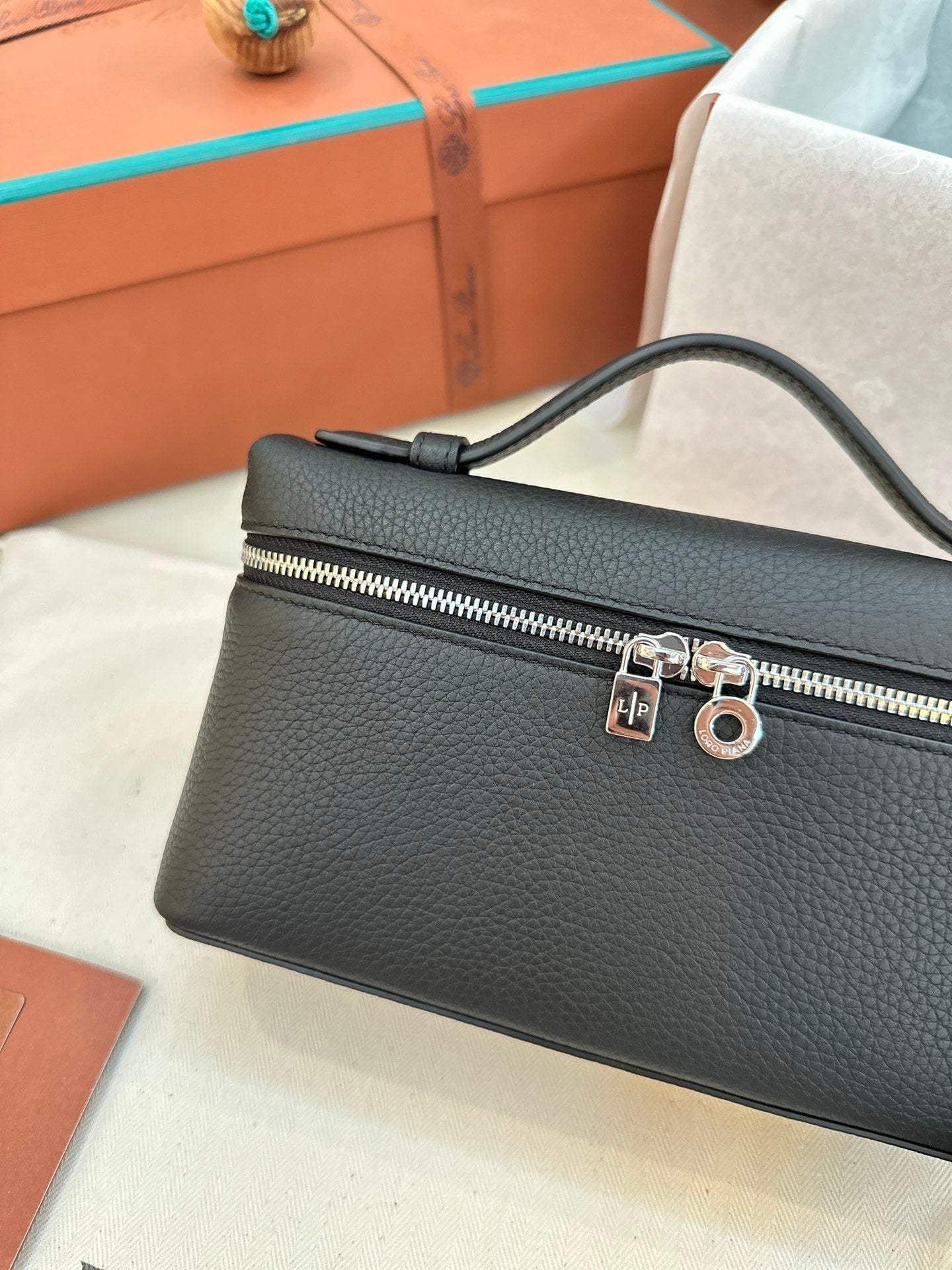 loro piana extra poket l19 black silver hardware