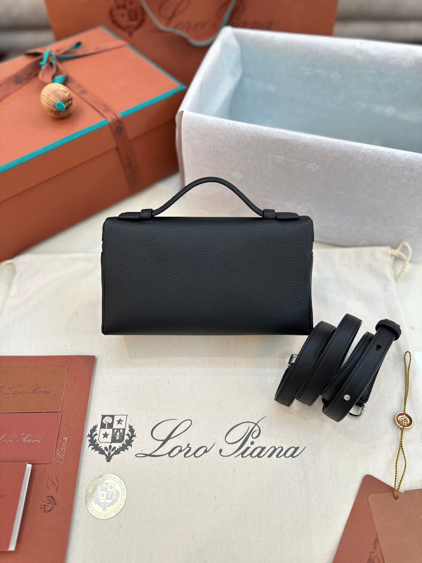 loro piana extra poket l19 black silver hardware
