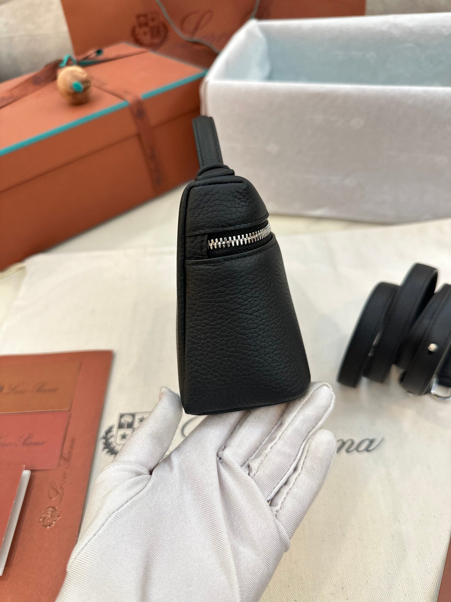 loro piana extra poket l19 black silver hardware