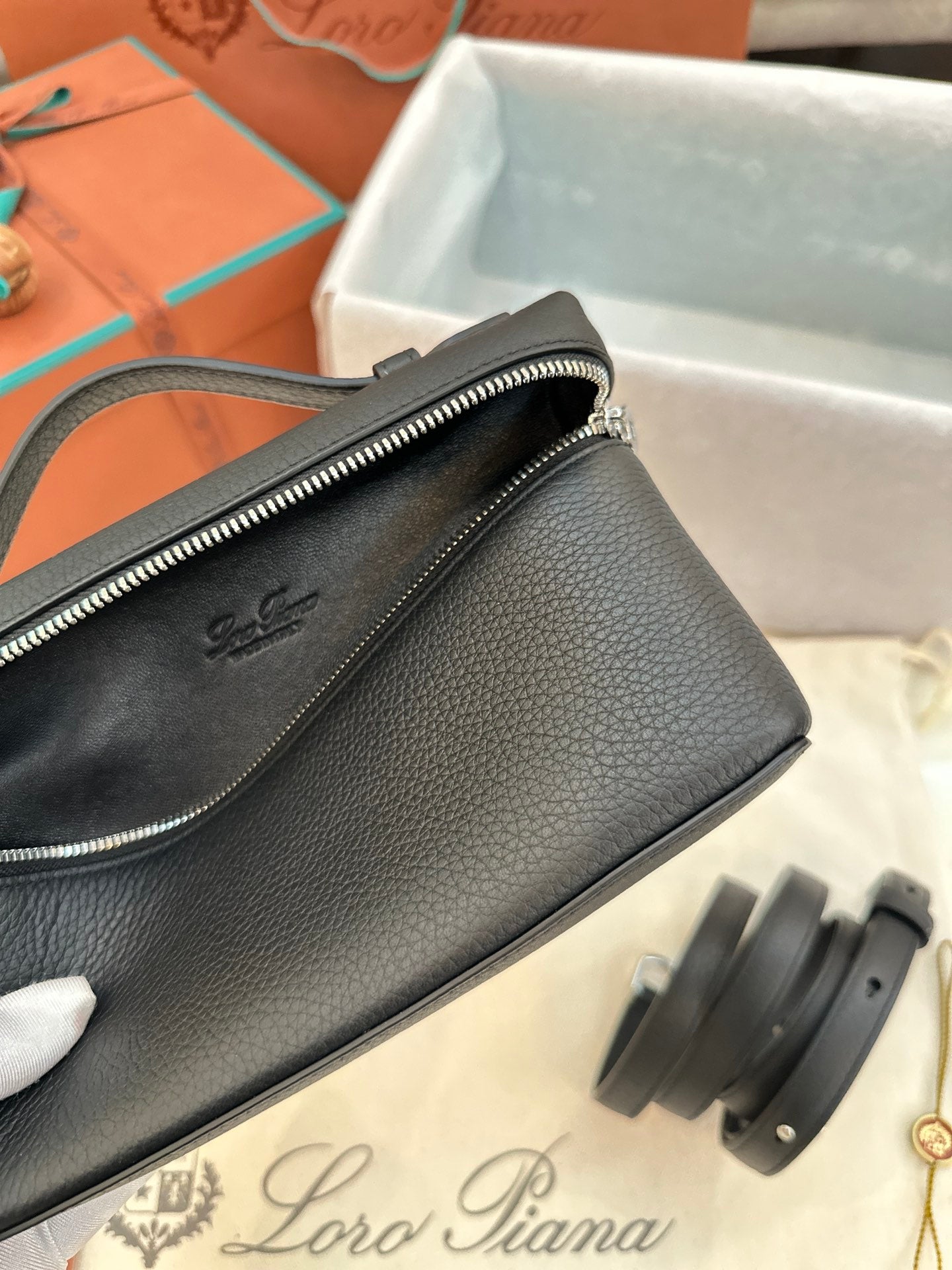 loro piana extra poket l19 black silver hardware