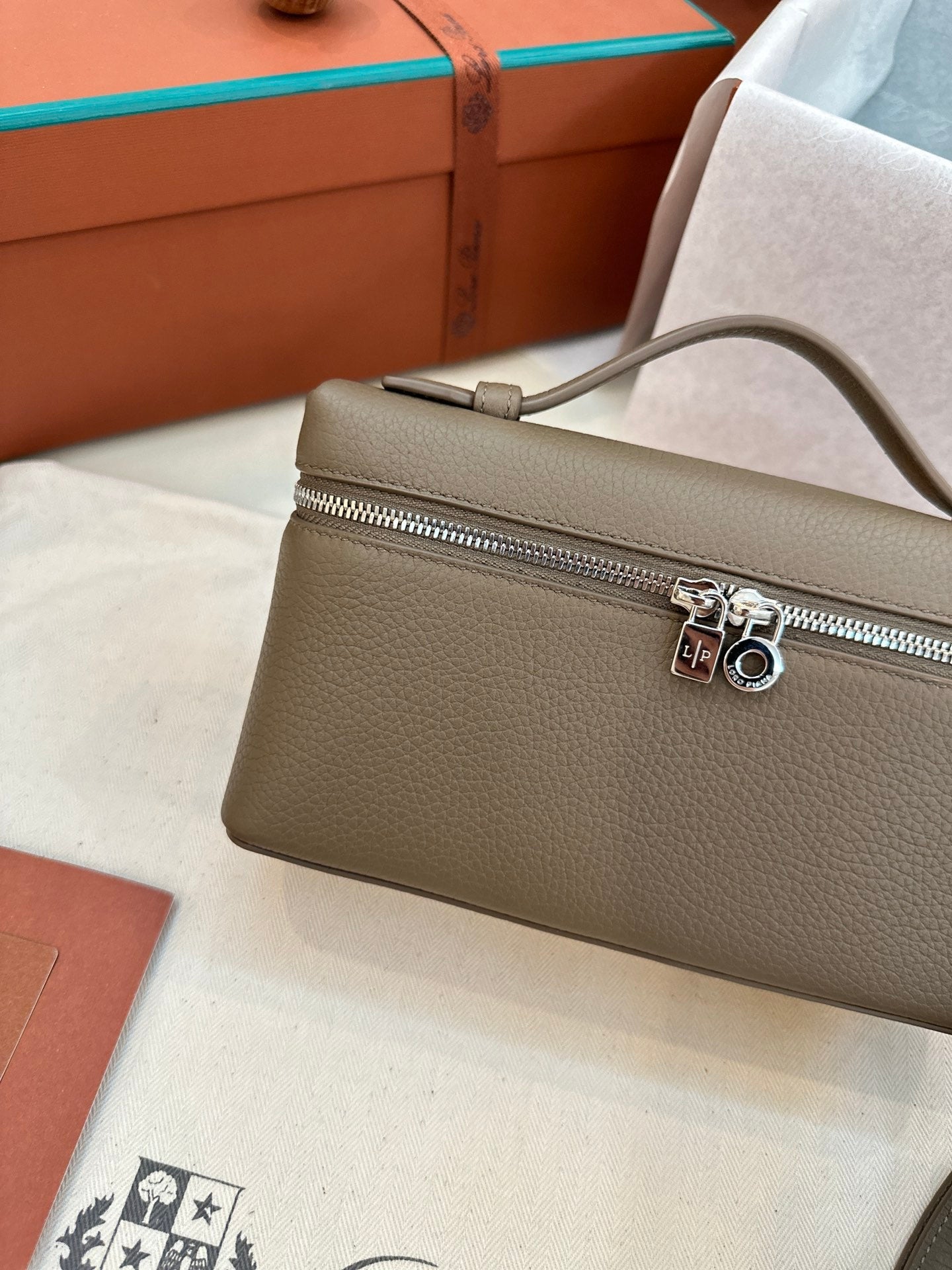 loro piana extra poket l19 elephant grey silver hardware