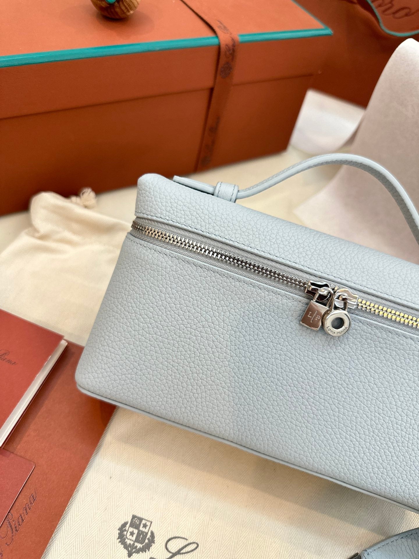 loro piana extra poket l19 light blue silver hardware