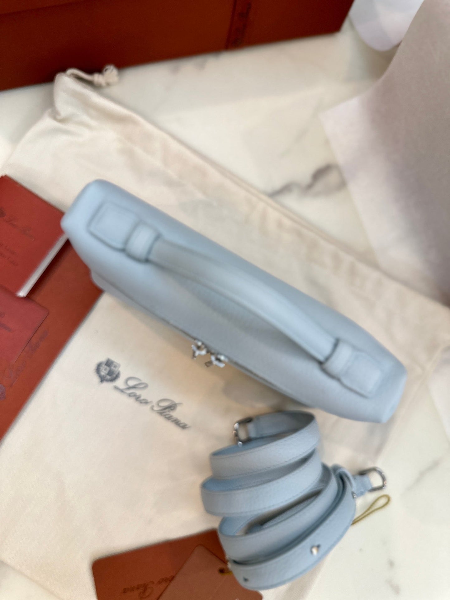 loro piana extra poket l19 light blue silver hardware