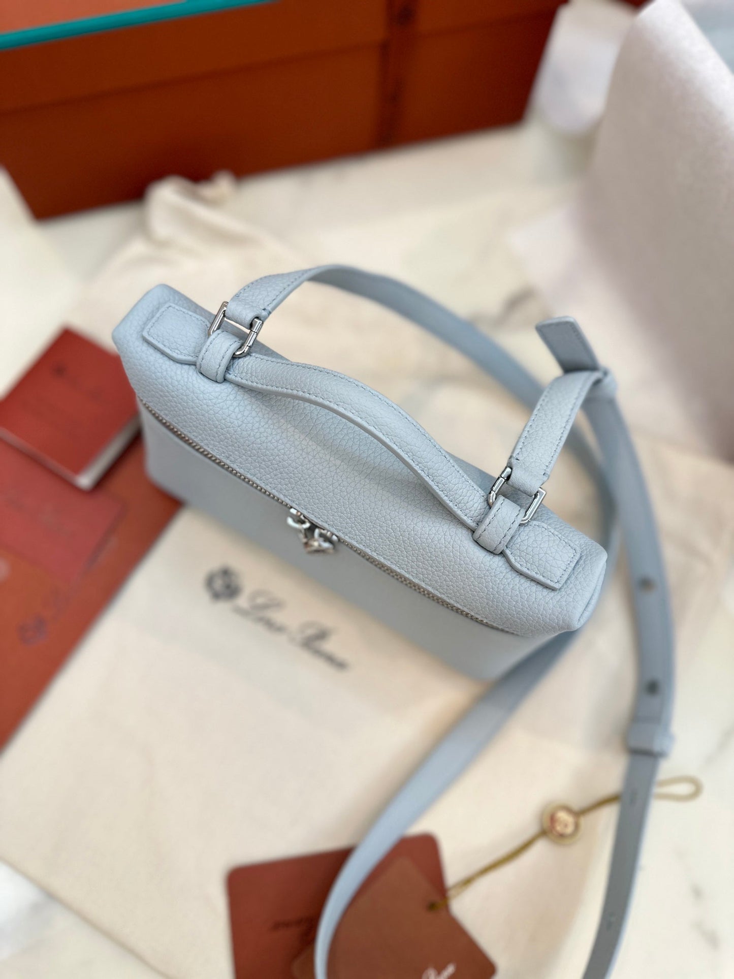 loro piana extra poket l19 light blue silver hardware