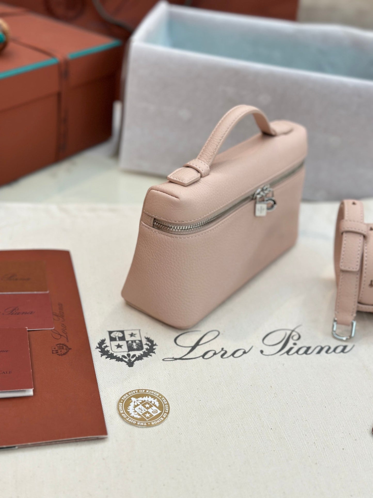 loro piana extra poket l19 pink silver hardware