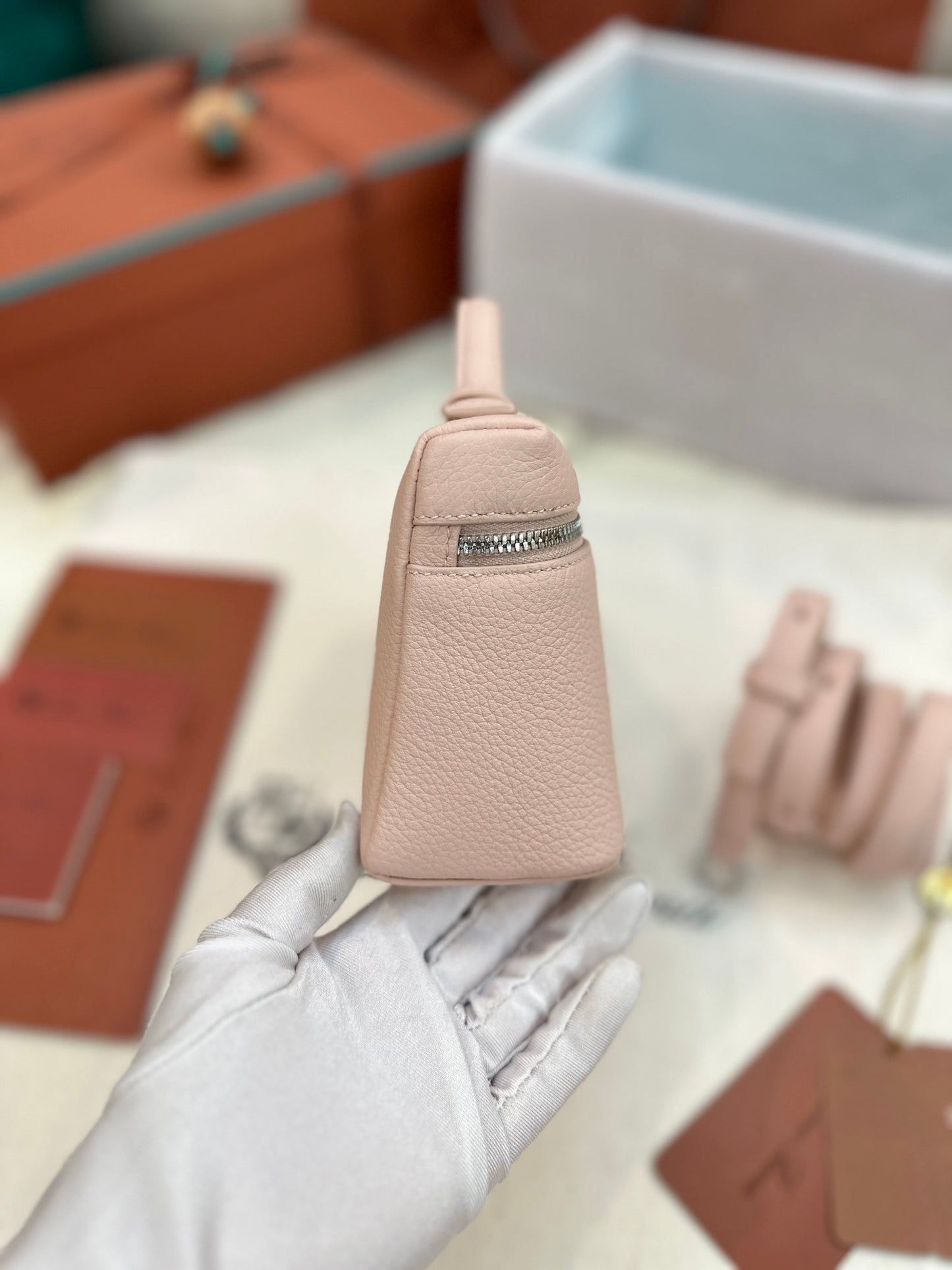 loro piana extra poket l19 pink silver hardware