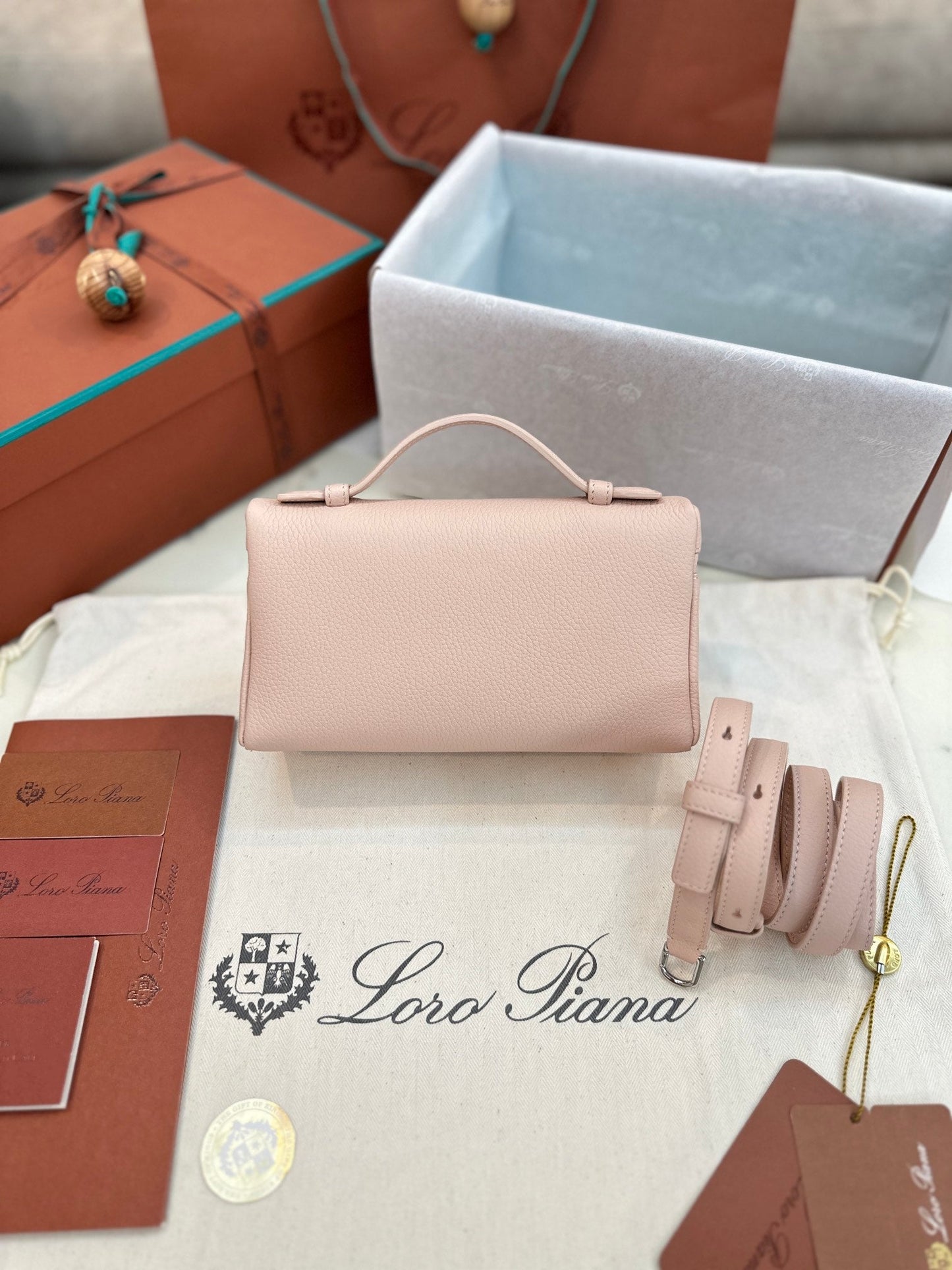 loro piana extra poket l19 pink silver hardware