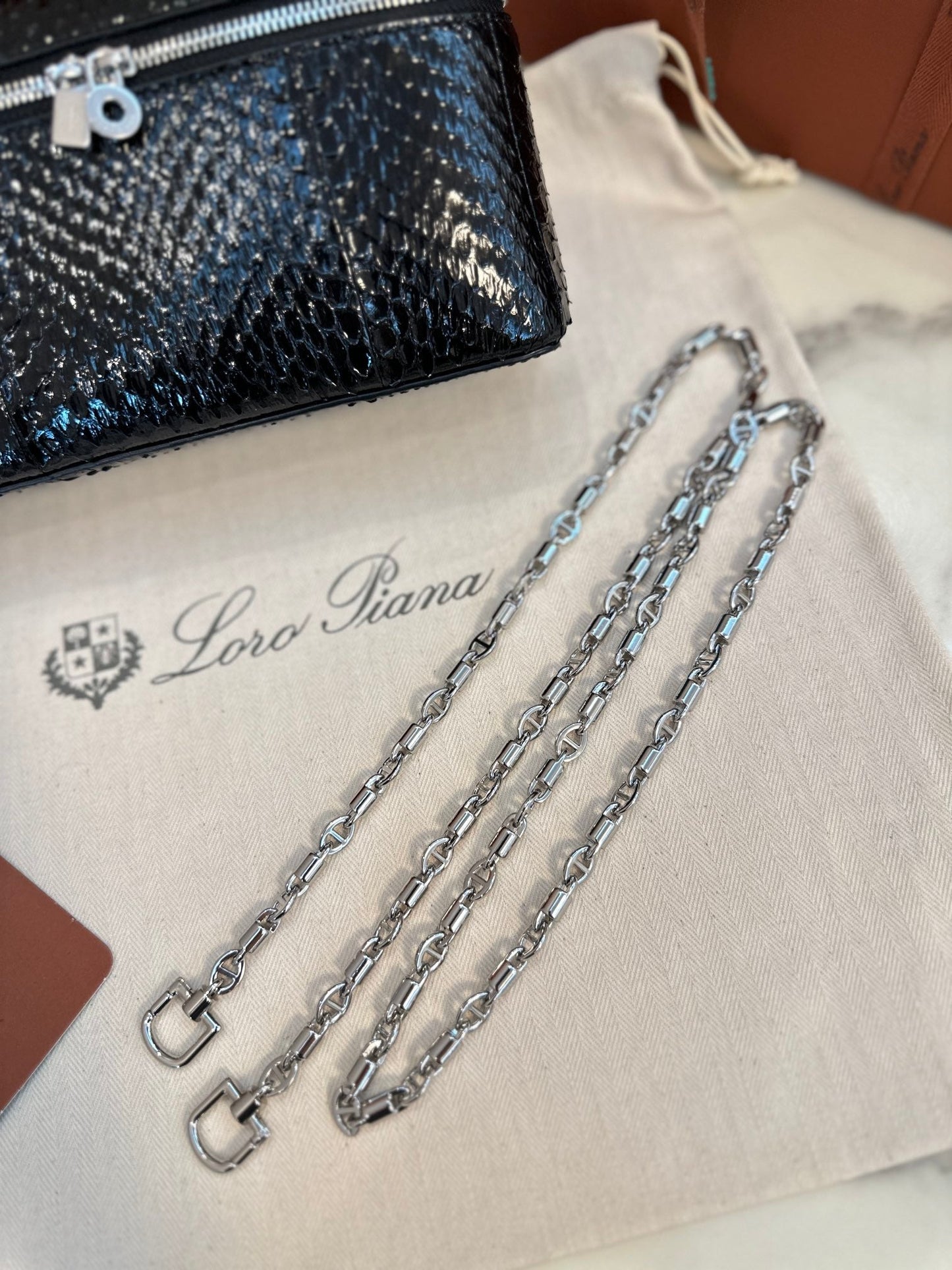 loro piana extra poket l19 snake leather