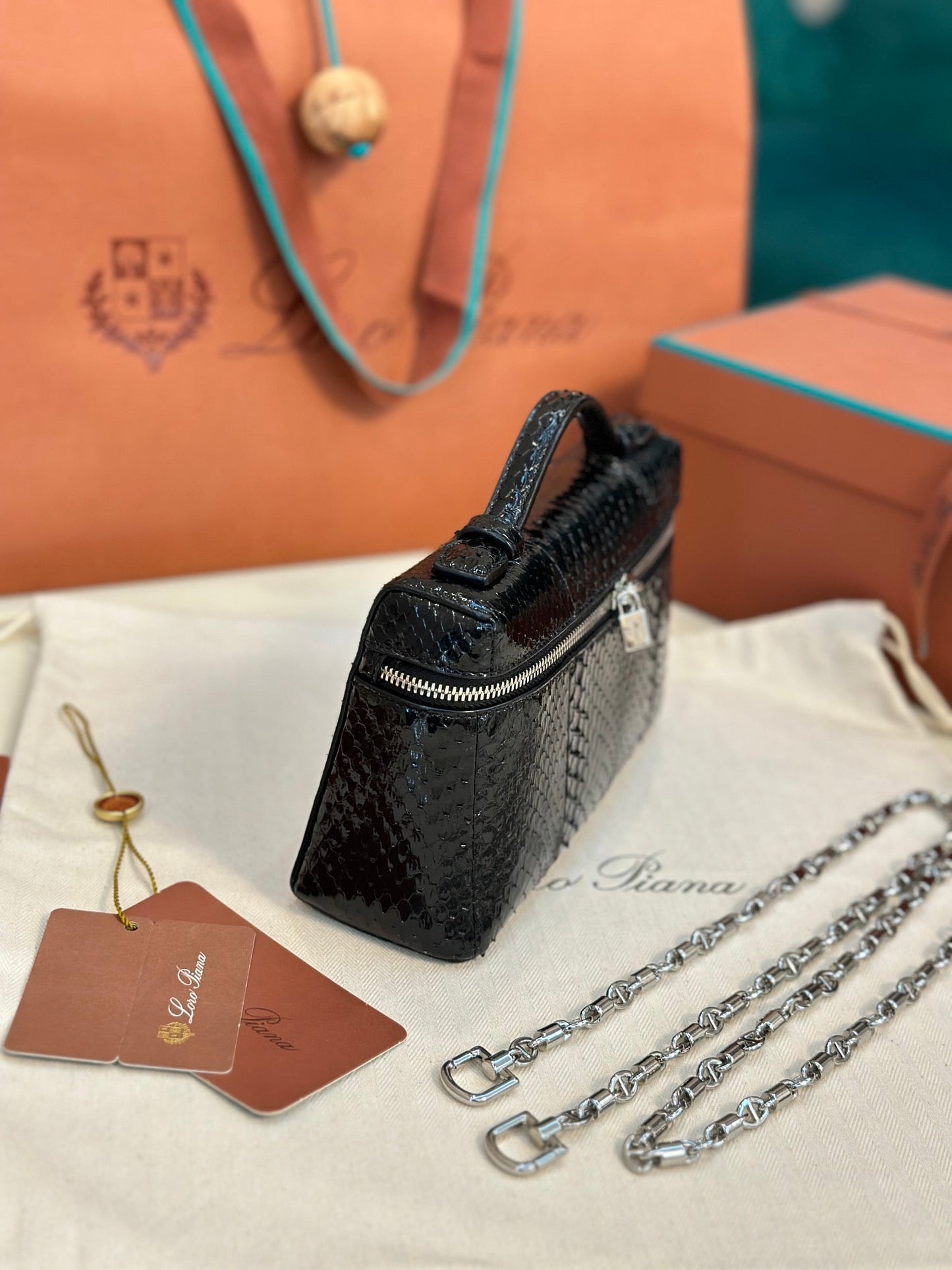 loro piana extra poket l19 snake leather